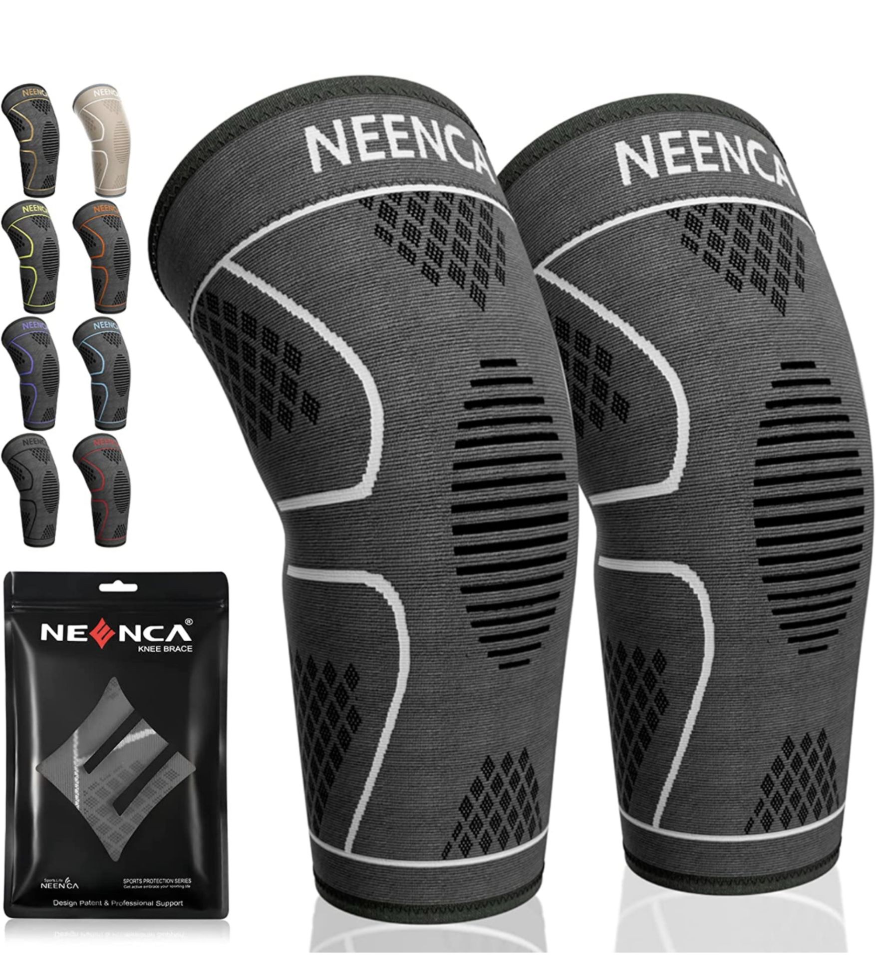 RRP £100 Set of 5 x Neenca 2-Pack Knee Brace Knee Compression Support Sleeves - Image 2 of 3