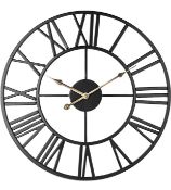RRP £22.99 Taodyans Silent Skeleton Wall Clock 40cm Roman Numerals Kitchen Clock