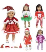 RRP £36 Set of 2 x 5-Sets Formemory 43cm Baby Doll Clothes Outfit Set Christmas Outfits