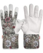 RRP £110 Set of 10 x Gardening Gloves for Ladies Goat Leather Palm, Medium