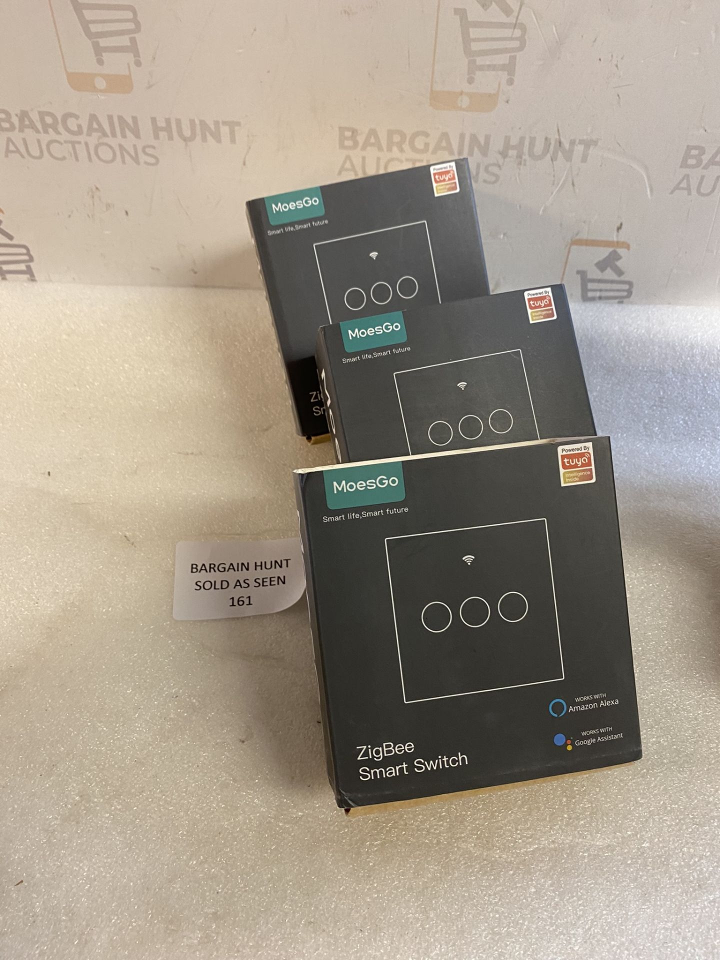 RRP £57 Set of 3 x MoesGo ZigBee Wifi Smart Light Switch 1 Gang works with Alexa and Google - Image 2 of 2