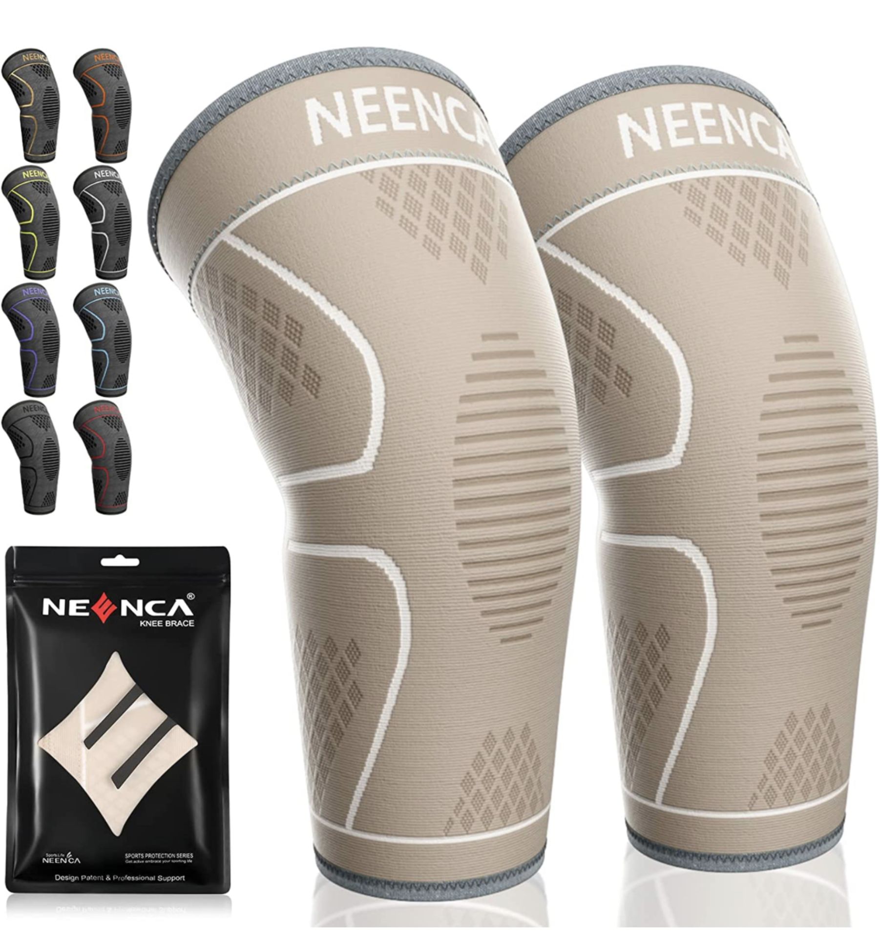 RRP £100 Set of 5 x Neenca 2-Pack Knee Brace Knee Compression Support Sleeves