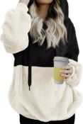 RRP £21.99 Tuopudo Women's Winter Warm Hoodie Casual Loose Fleece Top, XXL