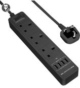 RRP £22.99 iBlockCube 5M Extension Lead Surge Protected Power Strip with USB Ports