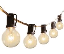 Brightown Outdoor String Lights Mains Powered 28ft G40 25 Bulbs Garden Festoon Lights