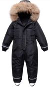 RRP £59.99 Minizone Kids One Piece Ski Suit Hooded Snowsuit Waterproof Jacket, 8-9Years