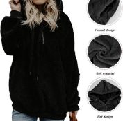 RRP £21.99 Tuopudo Women's Winter Warm Hoodie Casual Loose Fleece Top, M
