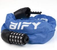 RRP £28 Set of 2 x BIFY Bike Lock Bicycle Combination Chain Lock, Light Blue