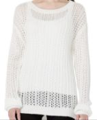 RRP £19.99 Hikaro Women's Eyelet Sweater Long Sleeve Knit Jumper, XL