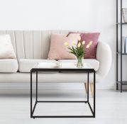 RRP £43.99 Topfly Modern Large Coffee Table Sofa Side Table, 18.75'' X 23.75'' (Black, White)