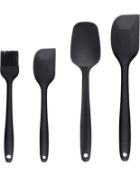 RRP £150 Set of 15 x Binhai 4-Piece Kitchen Utensil Set Black Silicone Spatula Set