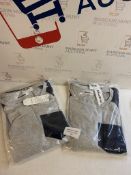 RRP £34 Set of 2 x Nieery Men's Short Pyjama Sets Cotton Loungewear Nightwear, Small