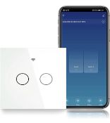 RRP £42 Set of 2 x MoesGo ZigBee 2-Gang Smart Light Touch Switch works with Alexa & Google