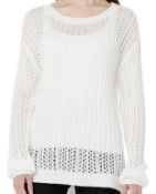 RRP £19.99 Hikaro Women's Eyelet Sweater Long Sleeve Knit Jumper, XL