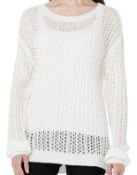 RRP £19.99 Hikaro Women's Eyelet Sweater Long Sleeve Knit Jumper, Medium