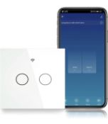 RRP £42 Set of 2 x MoesGo ZigBee 2-Gang Smart Light Touch Switch works with Alexa & Google