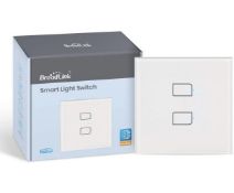 RRP £60 Set of 2 x Broadlink Smart Touch Wall Light Switch 2-Gang, Alexa and Google Compatible