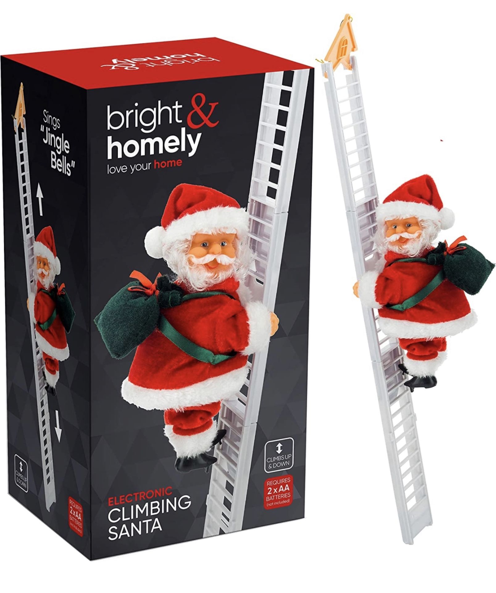 Bright & Homely Electric Climbing Ladder Christmas Musical Santa Claus RRP £16.99