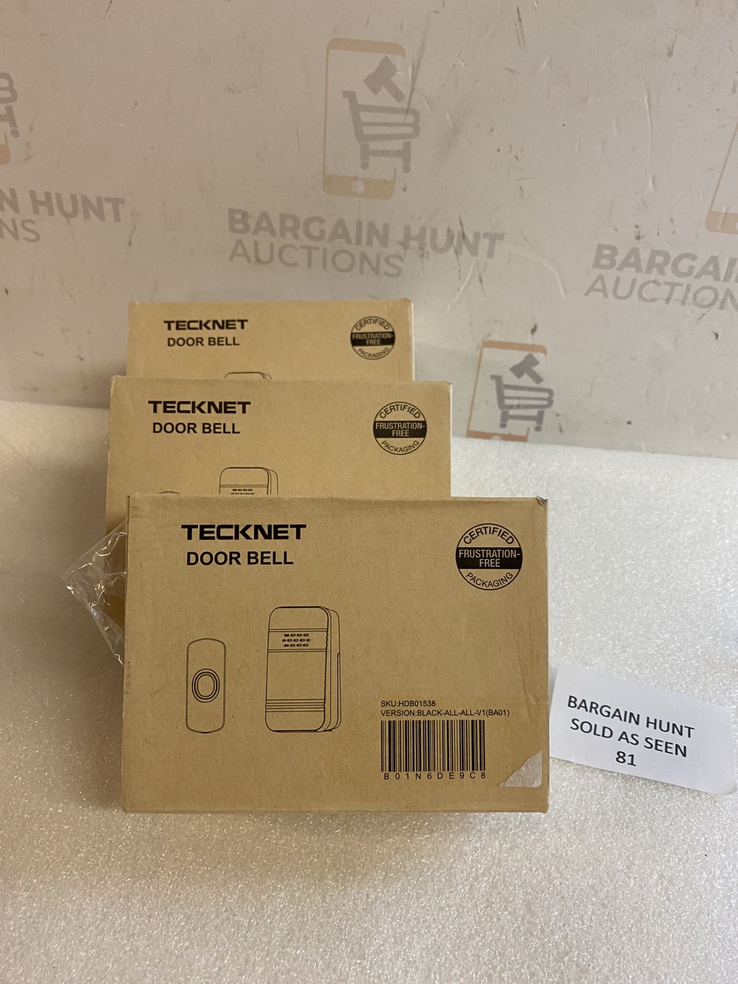 RRP £33 Set of 3 x Tecknet Wireless Doorbell Waterproof Cordless Door Chime Kit - Image 2 of 2
