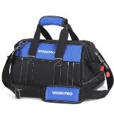 RRP £19.99 Workpro Tool Bag 16-Inch Multi Pockets Waterproof Heavy Duty Bag