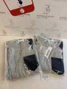 RRP £34 Set of 2 x Nieery Men's Short Pyjama Sets Cotton Loungewear Nightwear, Medium