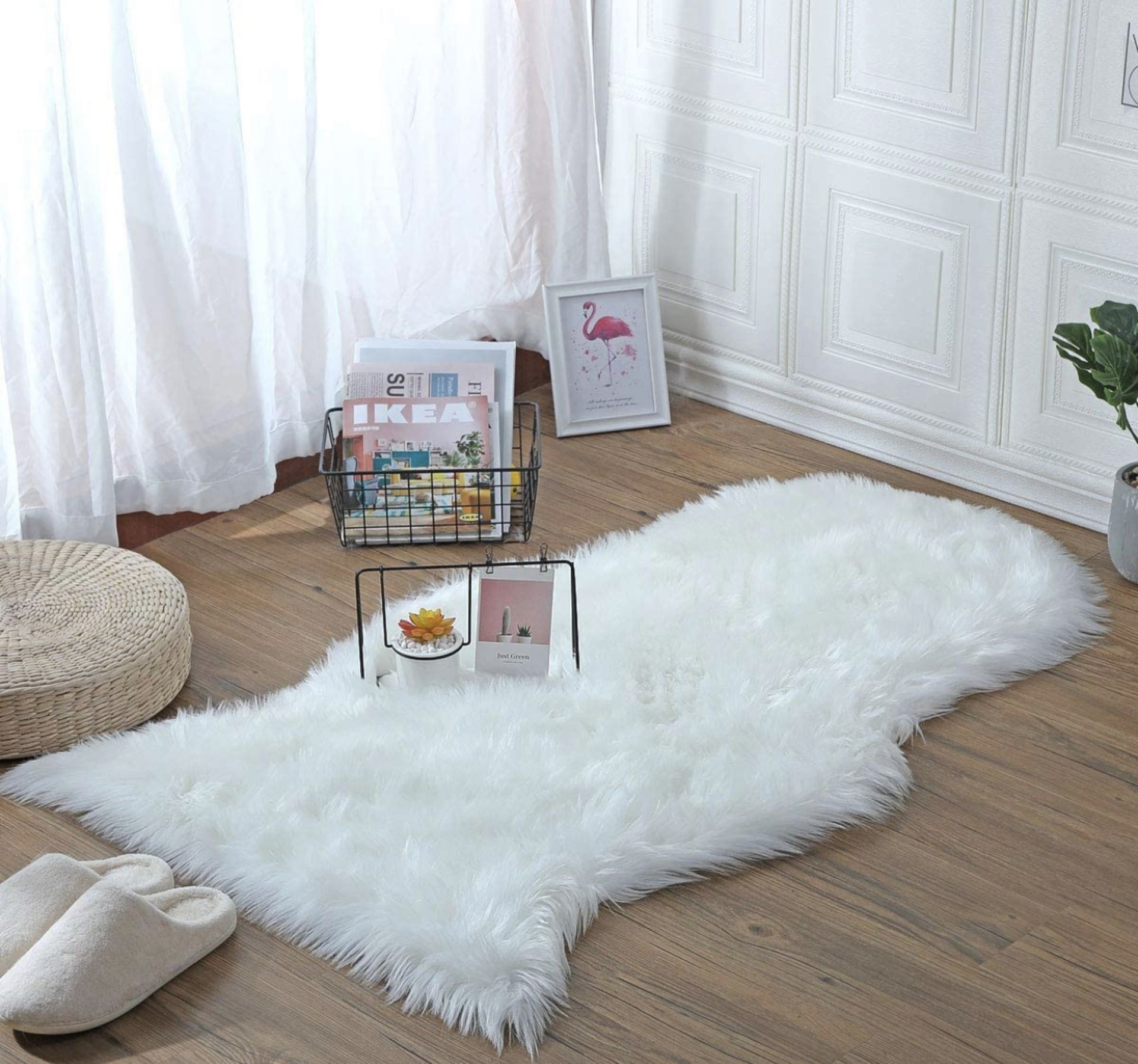 RRP £20.99 HLZDH Faux Fur Soft Fluffy Sheepskin Stule Style Rug, 75 x 120 cm Area Rug