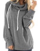 RRP £24.99 Zereesa Women's Solid Long Sleeve Cowl Neck Pullover, Medium