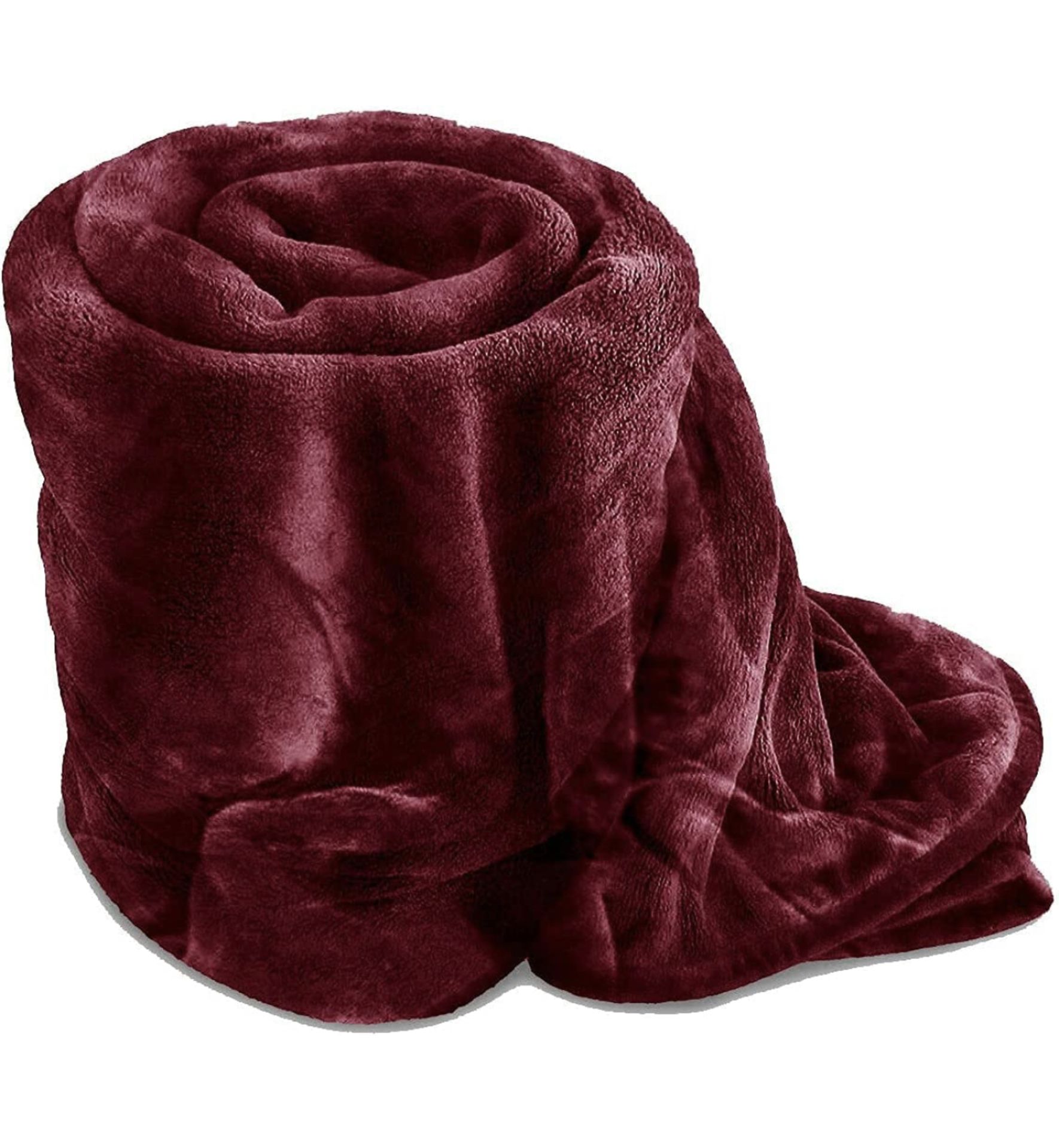 Silk Touch Flannel Fleece Blanket, 150 x 200 cm Burgundy Throw