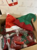 RRP £90 Set of 15 x Yoklili 2-Piece Christmas Santa Elf Hat Set