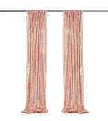 Rnsunh Sequin Backdrop Curtain 2 Panel 2x8ft Glitter Backdrop Curtains Party Drapes