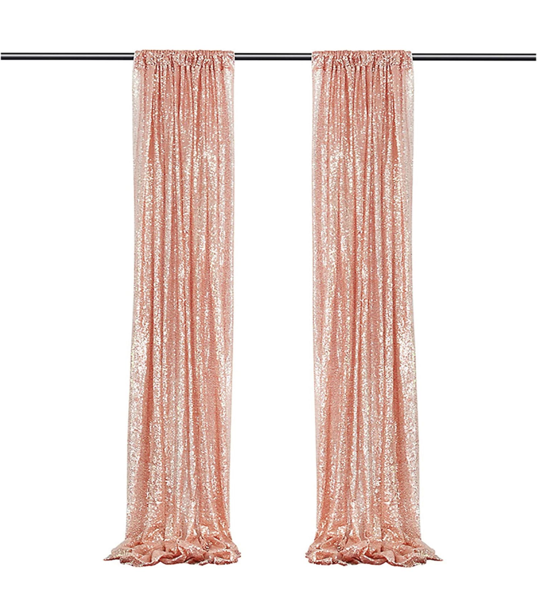 Rnsunh Sequin Backdrop Curtain 2 Panel 2x8ft Glitter Backdrop Curtains Party Drapes