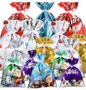 RRP £135 Set of 9 x Haconba 40-Pieces Christmas Foil Bag Mylar Goody Gift Bags, RRP £15 Each