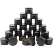 RRP £17.99 Julwhisper Candle Tin 4oz 24-Piece Black Candle Containers for Candle Making