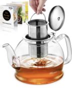 Glass Teapot 1200ml Tea Pot with Infuser Stainless Steel Strainer