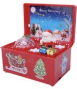 Zerodis Cgristmas Music Box Singing Battery Operated Musical Light-Up Box