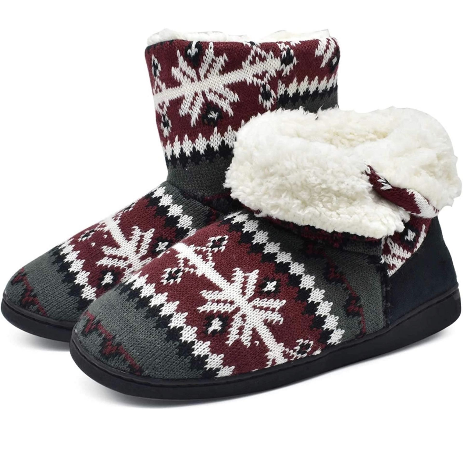 RRP £25.99 Oncai Women's Comfort Knit Boots Warm Indoor Slippers, 9/10 UK