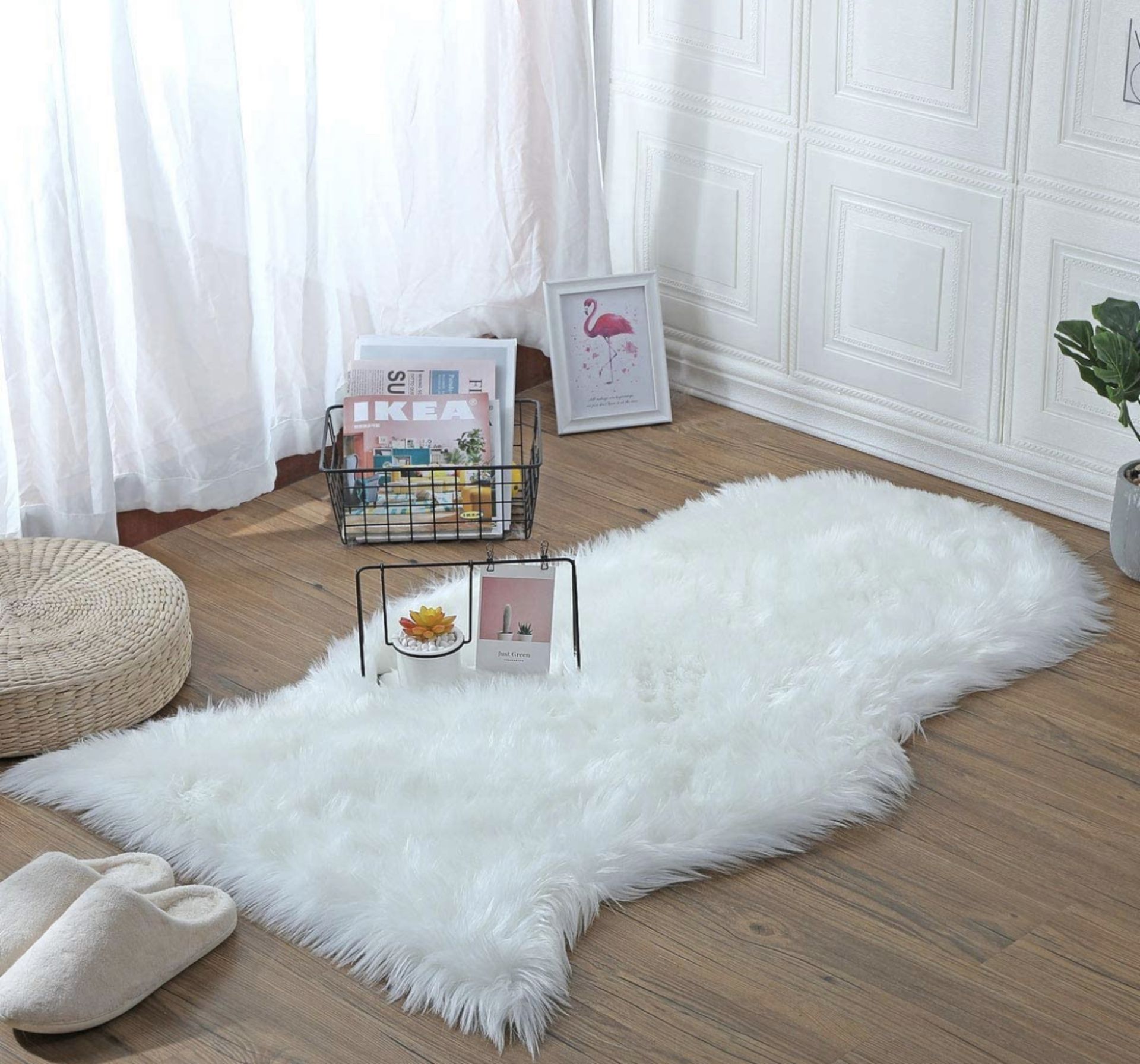 RRP £20.99 HLZDH Faux Fur Soft Fluffy Sheepskin Stule Style Rug, 75 x 120 cm Area Rug