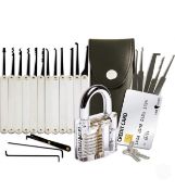 Lock Cowboy Lock Pick Set with Transparent Training Padlock and Credit Card