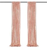 Rnsunh Sequin Backdrop Curtain 2 Panel 2x8ft Glitter Backdrop Curtains Party Drapes