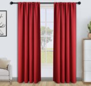 RRP £25.99 Floweroom Blackout Curtains Thermal Insulated Rod Pocket Curtains, 117cm x 183cm
