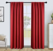 RRP £25.99 Floweroom Blackout Curtains Thermal Insulated Rod Pocket Curtains, 117cm x 183cm