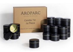 RRP £17.99 Julwhisper Candle Tin 4oz 24-Piece Black Candle Containers for Candle Making