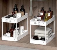 RRP £32 Set of 2 x Spacekeeper Under Sink Organizer 2 Tier Storage Organizer