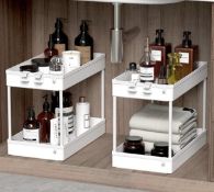 RRP £32 Set of 2 x Spacekeeper Under Sink Organizer 2 Tier Storage Organizer