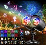 RRP £32.99 Christmas Projector Lights Remote Control Outdoor 3D Ocean Wave and Patterns