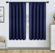 RRP £27.99 Floweroom Blackout Curtains Thermal Insulated Rod Pocket Curtains, 132cm x 160cm
