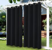 LiveGo Outdoor Patio Curtains Blackout Waterproof Thermal Insulated, 52" x 94"