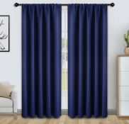 RRP £29.99 Floweroom Blackout Curtains Thermal Insulated Rod Pocket Curtains, 132cm x 183cm