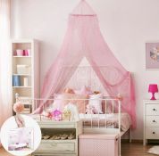 Wremedies Girls Princess Pink Canopy Mosquito Bed Netting RRP £24.99