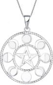 RRP £49.99 FJ Jewellery Pentagram Pentacle Pendant Necklace 925 Silver